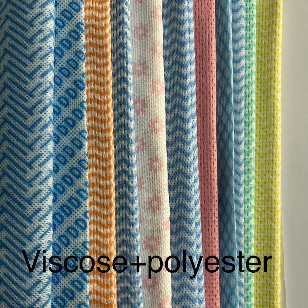 Viscose + polyester spunlace nonwoven fabric